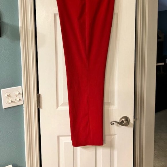 WILDLIFE NEW YORK - Size 12 - Red Flared Pants w/ Floral Embroidered Pattern - Picture 6 of 11